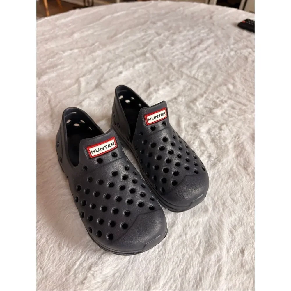 Hunter Kids Play Clogs Black Little Kid 7C Waterproof Slip On